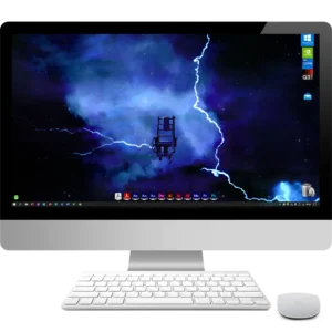 Album cover wallpaper of Metallica's 'Ride the Lightning' featuring an electric chair with blue lightning bolts against a dark background.